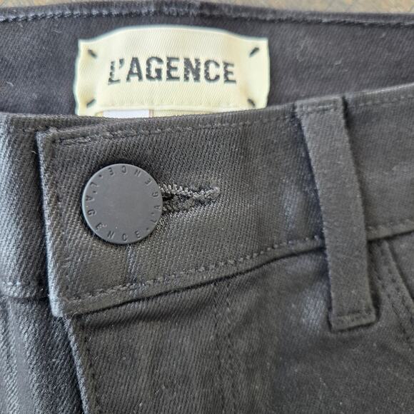 L'Agence Alyssa Coated High Rise Bermuda Faux Leather Shorts Size 25 NWT - Picture 5 of 9